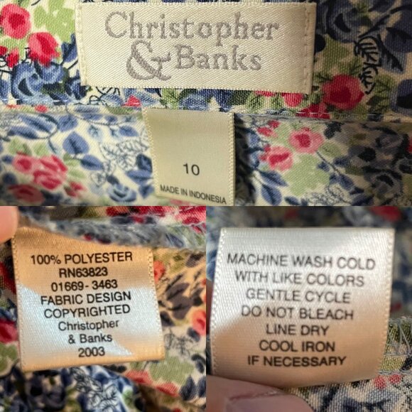 Vintage Y2K Christopher & Banks Midi Skirt Women's Size 10 Floral Print Cottage - Picture 5 of 8